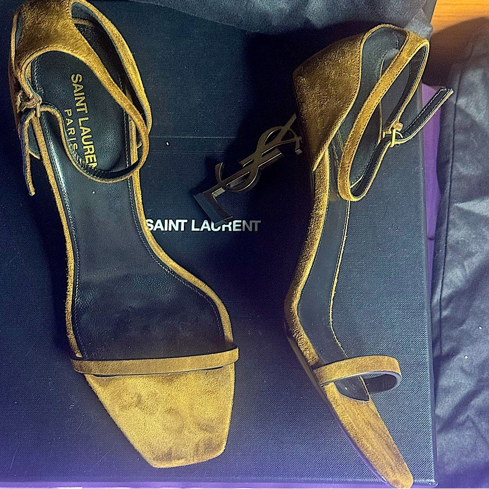 Yves Saint Laurent Brown Suede Heels